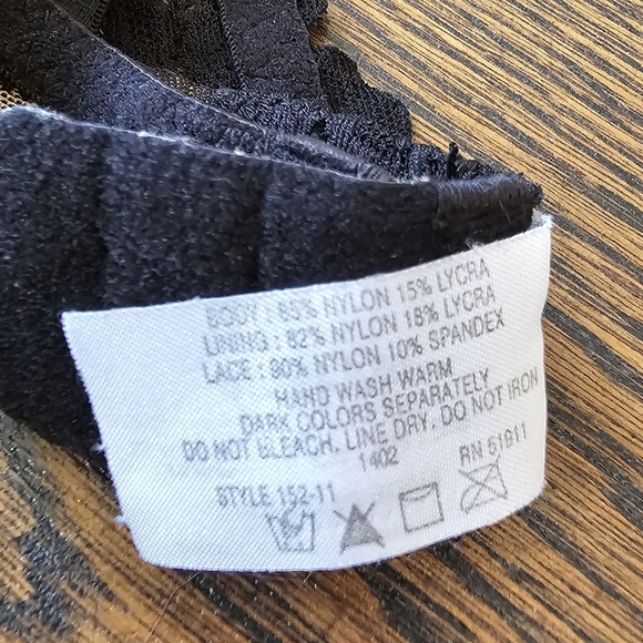 Lunaire Whimsy Barbados Lace Demi Black Bra 15211 Size Women's 38C - Picture 11 of 11